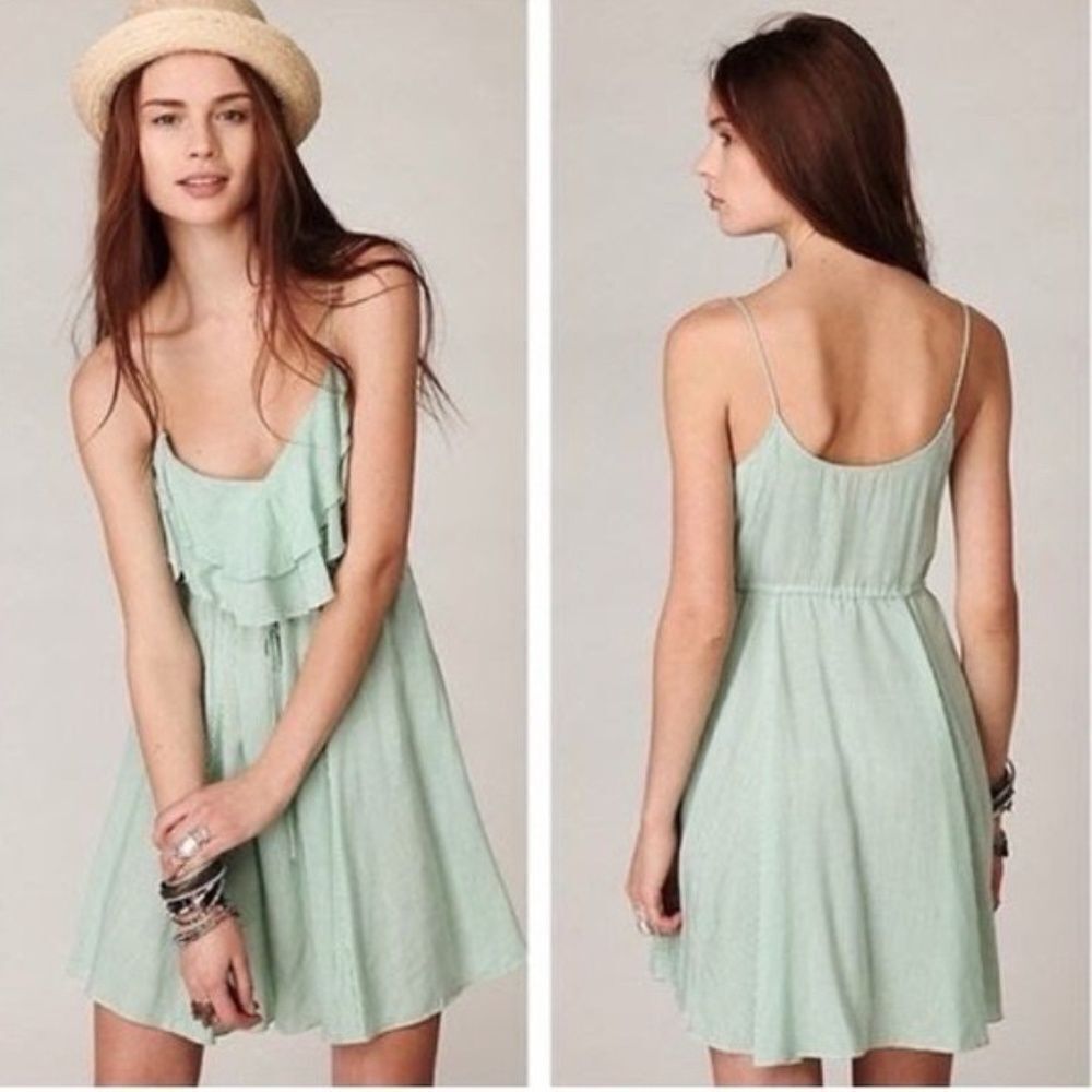 Free People Green Striped‎ SundressSize M